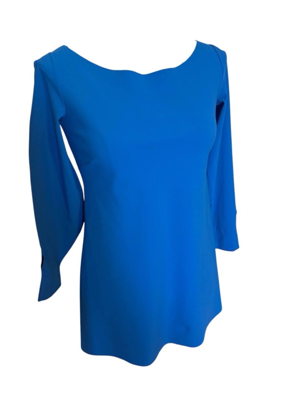Chiara Boni La Petite Robe Electric Blue Long Sleeve Boatneck Dress New no tags
